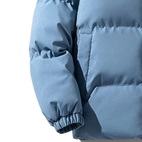 Dusty Blue Mens Puffer Coat - Picture 3 of 3
